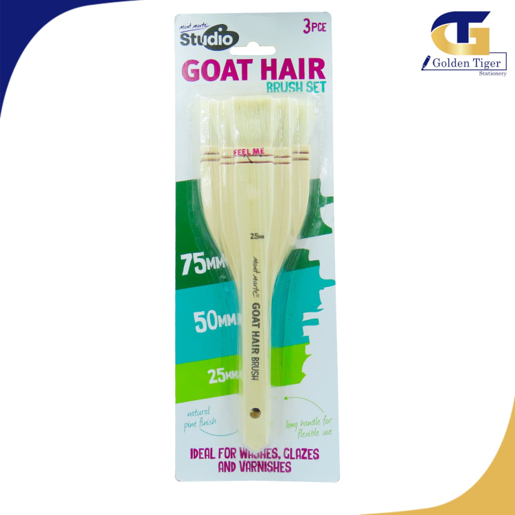 Mont Marte Goat Hair Brush Set 3pcs BMHS1003