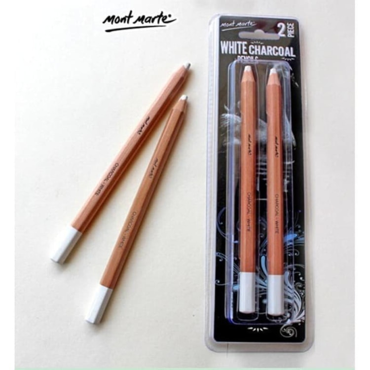 Mont Marte Signature White Charcoal Pencills 2pcs