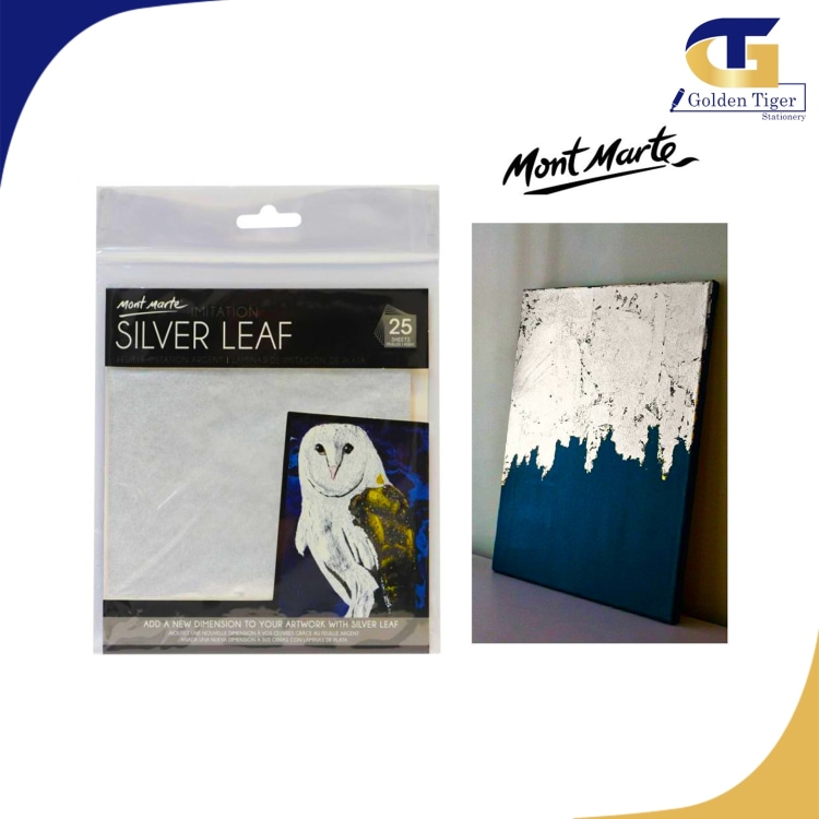 Mont Marte Imitation Silver Leaf 25sheets (size 140x140mm)