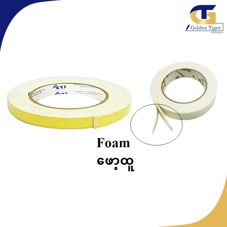 KYOTO Double Tape 0.5" Big Ring White Foam (10Yard)  အခွေကြီး