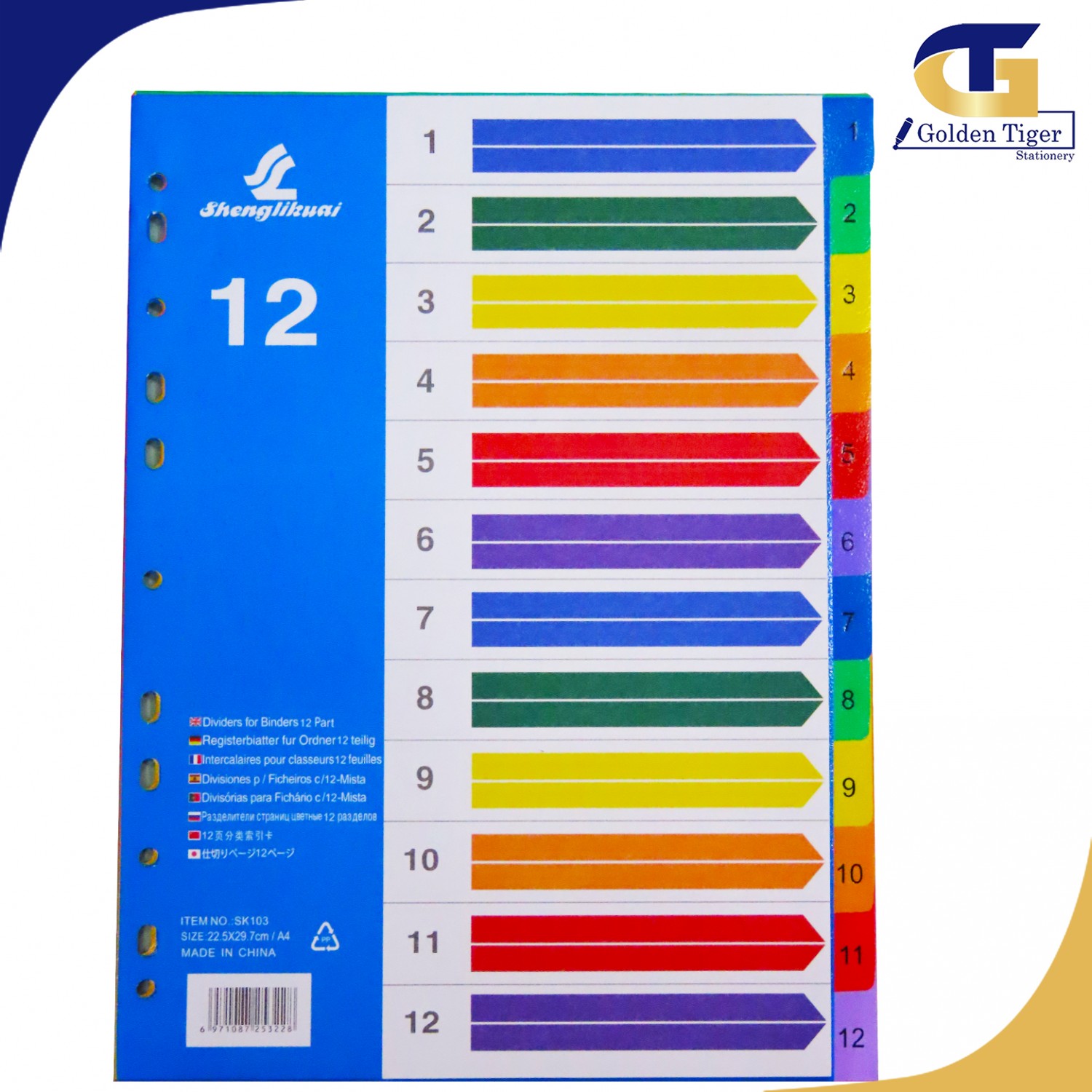 File Divider Plastic 1-12 | Golden Tiger Stationery Store