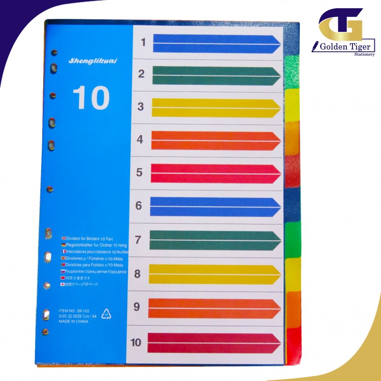 File Divider Plastic 1-10