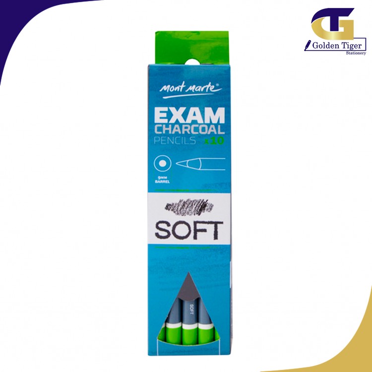 Mont Marte Exam Charcoal Pencil 10pc-Soft