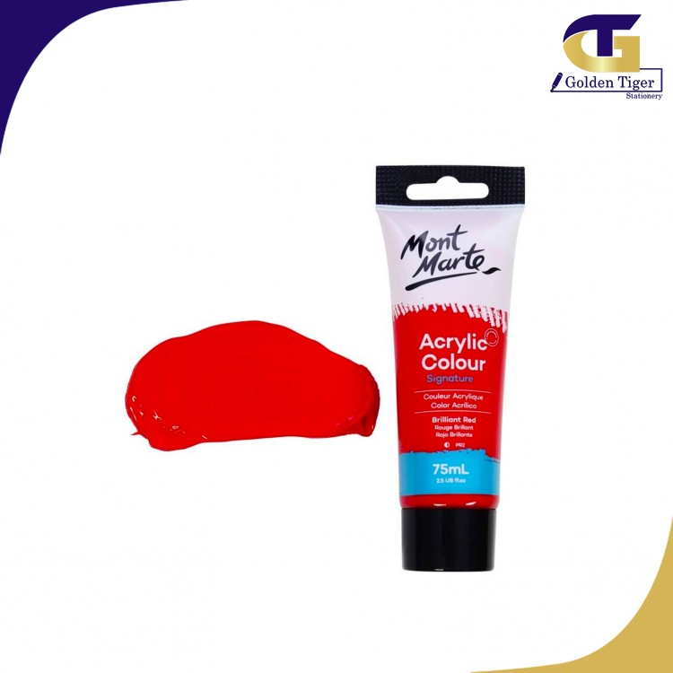 Mont Marte Studio Acrylic Paint 75ml - Brilliant Red