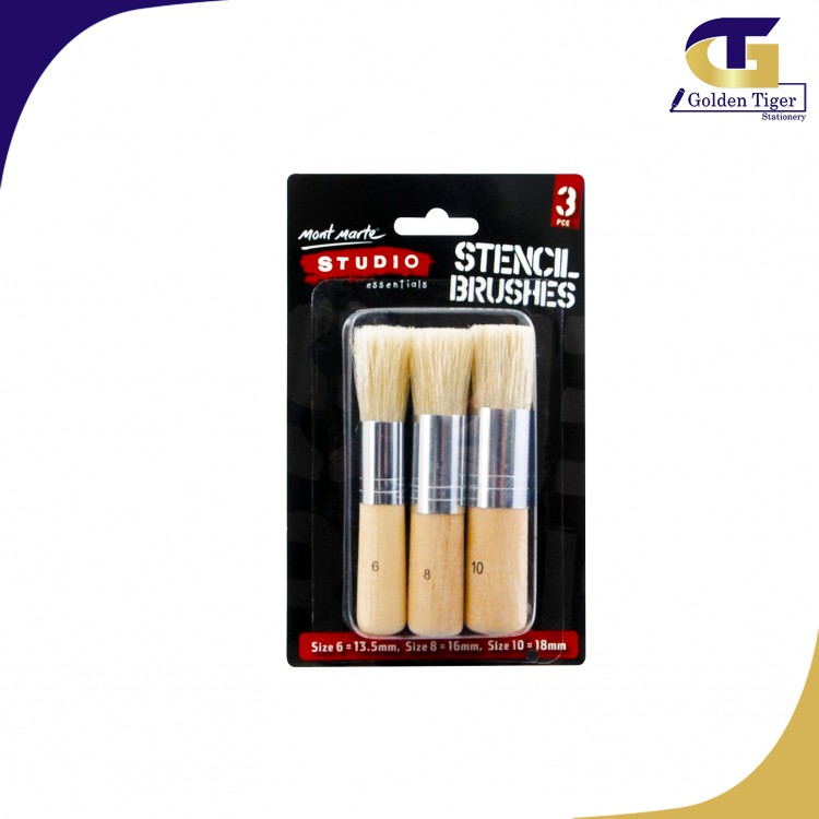 Mont Marte Studio Stencil Brush Pkt3