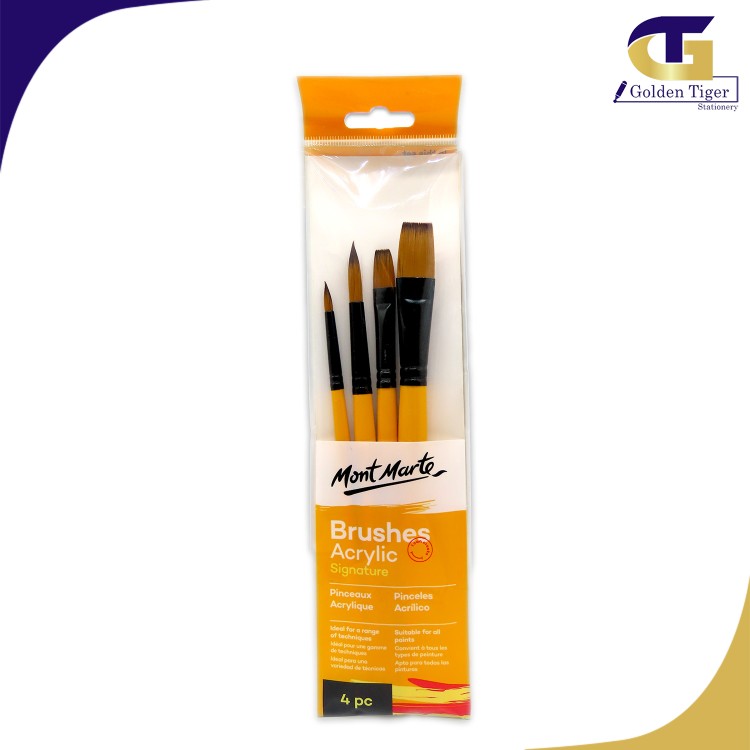 Mont Marte Acrylic Brush (Round 6,12/Flat 10,16)