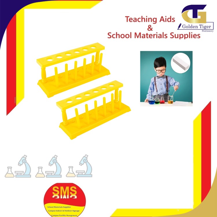 SMS Test Tube stand plastic ( 6 holes ) Yellow color